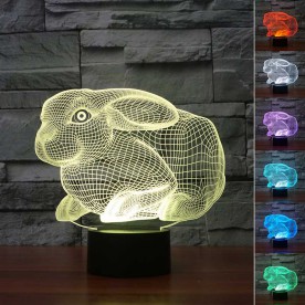 Lampe 3D LED Lapin