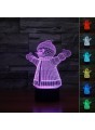 Lampe 3D LED Bonhomme de Neige