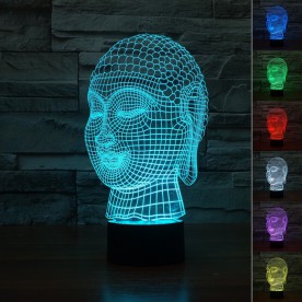 Lampe 3D LED Bouddha