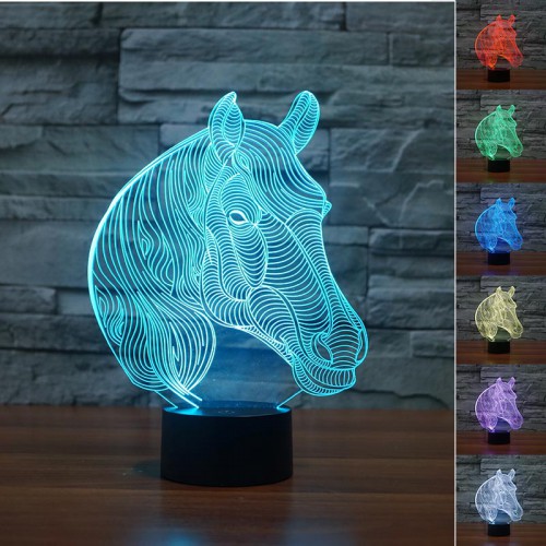 Lampe 3D LED Cheval