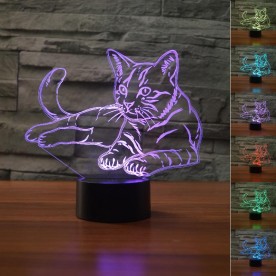 Lampe 3D LED Chaton Mignon