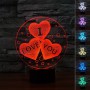 Lampe 3D LED Trio de Coeurs