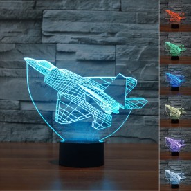 Lampe 3D LED Avion de Chasse
