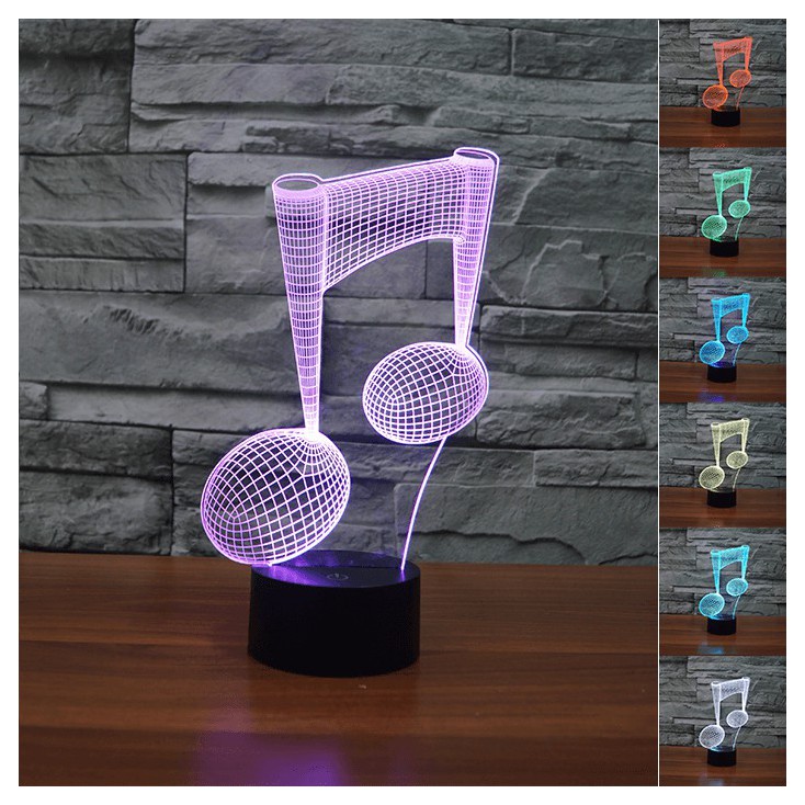 Lampe 3D LED Note de Musique - TechnoBoutique