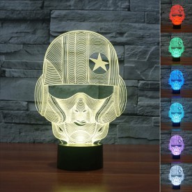 Lampe 3D LED Casque de Pilote