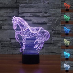 Lampe 3D LED Cheval